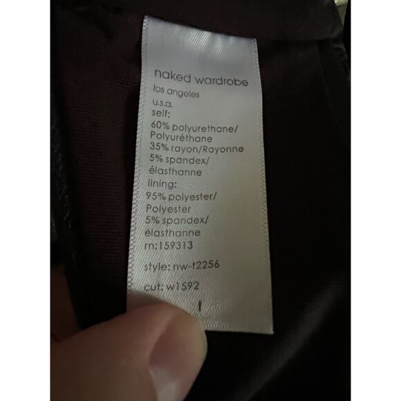 NWOT Naked Wardrobe Faux Leather Bralette Top Black Women’s Size L Vegan Chic - Picture 8 of 10